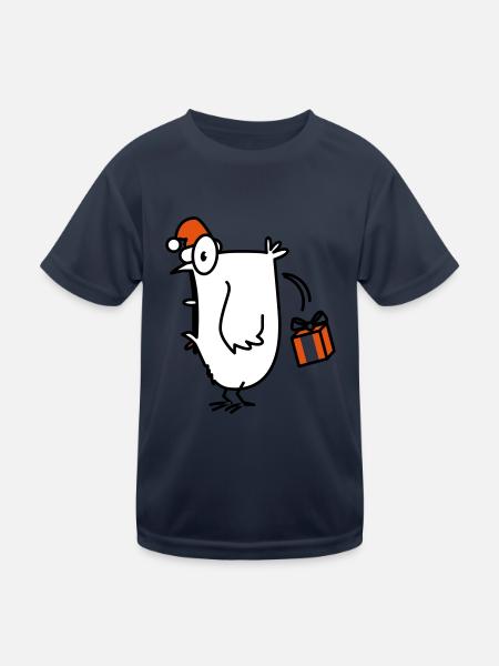christmas chick Weihnacht Huhn - Kinder Funktions-T-Shirt - Navy