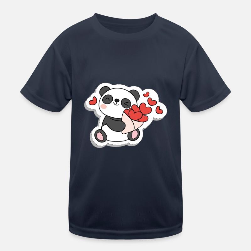Panda mignon avec des cœurs T-shirt sport Enfant