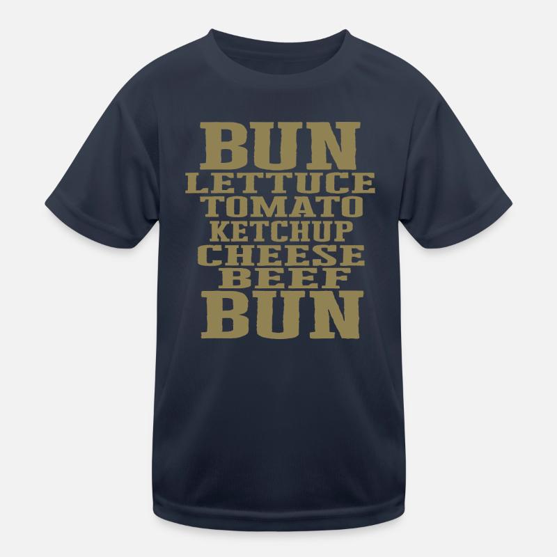 Burger Ingredients Typography Cheeseburger Construction Kids Functional T-Shirt