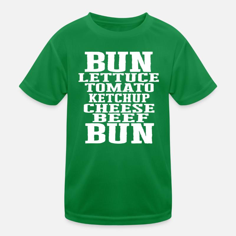 Burger Ingredients Typography Cheeseburger Construction Kids Functional T-Shirt