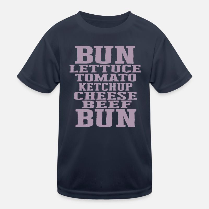 Burger Ingredients Typography Cheeseburger Construction Kids Functional T-Shirt