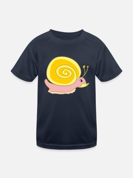 Schnecken - Kinder Funktions-T-Shirt - Navy