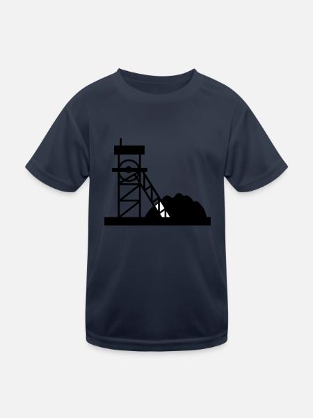 Kohle Bergwerk Mine Geschenkidee Arbeit Hobby - Kinder Funktions-T-Shirt - Navy - Vorne