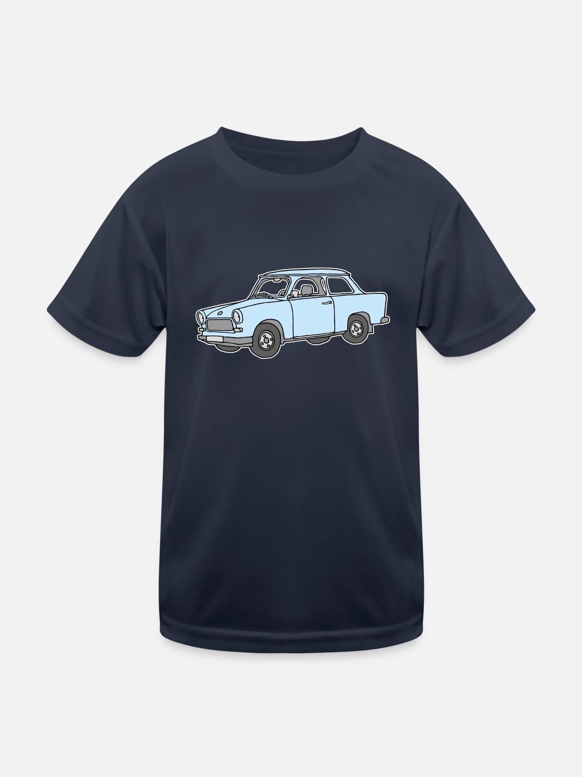 Hellblauer Trabi, - Kinder Funktions-T-Shirt - Navy - Vorne