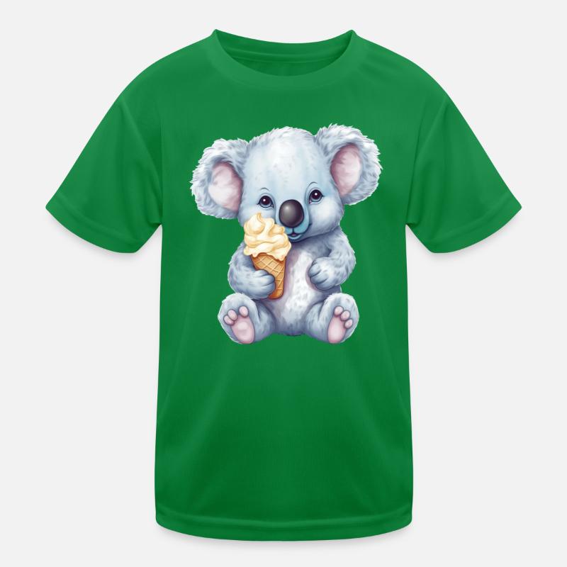 Süßer Comic Koala mit Vanille Softeis Kinder Funktions-T-Shirt
