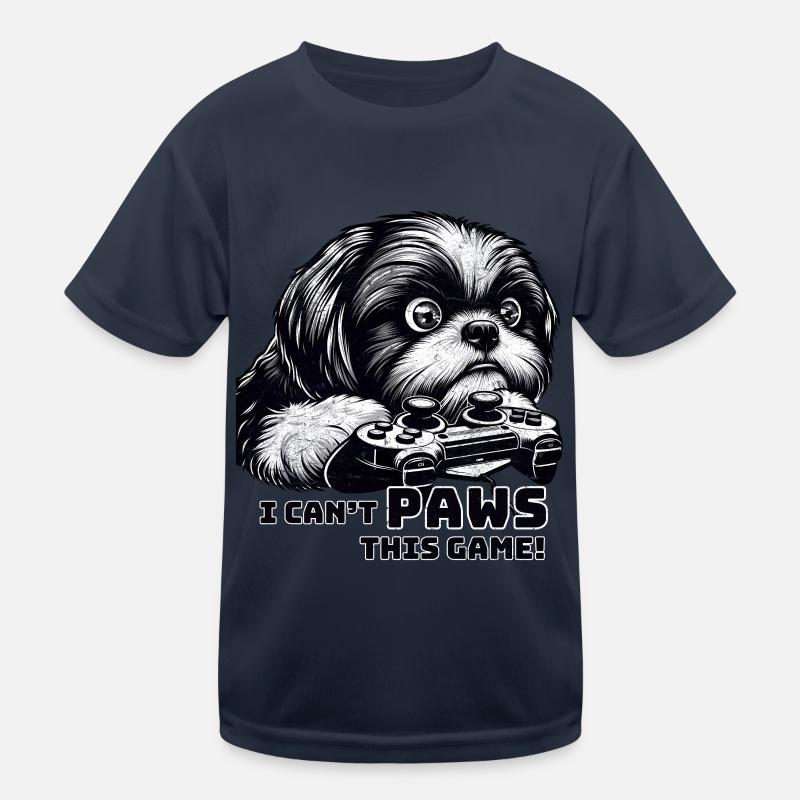 ShihTzu lover, computer game freak, gamers Kids Functional T-Shirt