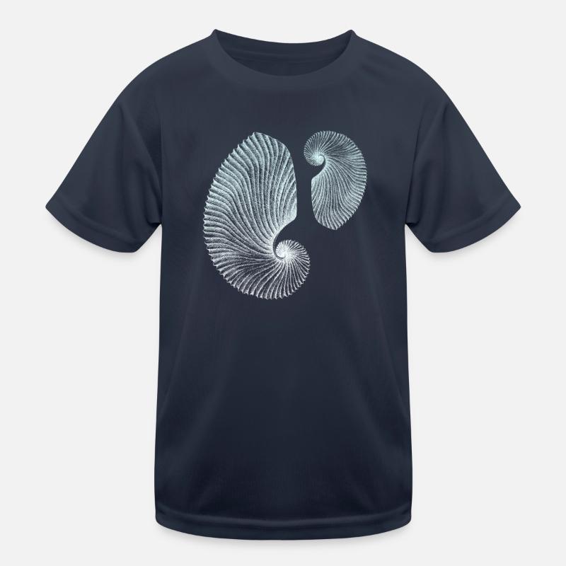 Minimalist spiral marine patterns - Kids Functional T-Shirt - navy