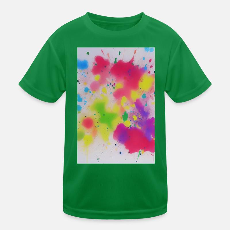 Bunte Farbspritzer Kinder Funktions-T-Shirt
