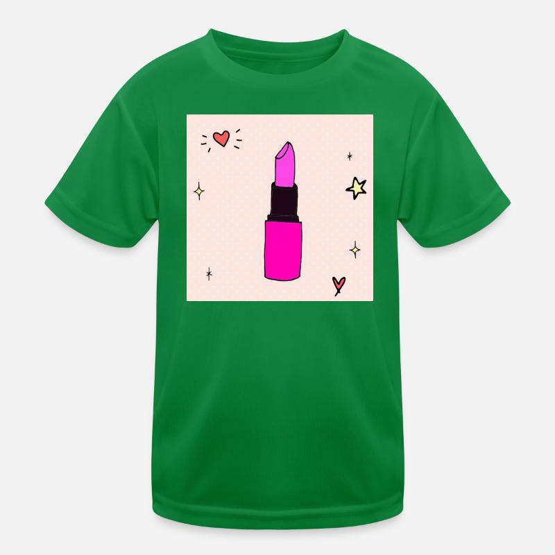 Pink Doodle Glossy Lipstick Kids Functional T-Shirt