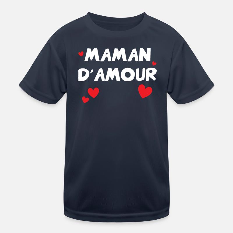 Maman d'Amour - Muttertag - Kinder Funktions-T-Shirt - Navy