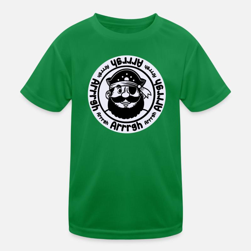 Funny pirate with eye patch Kids Functional T-Shirt