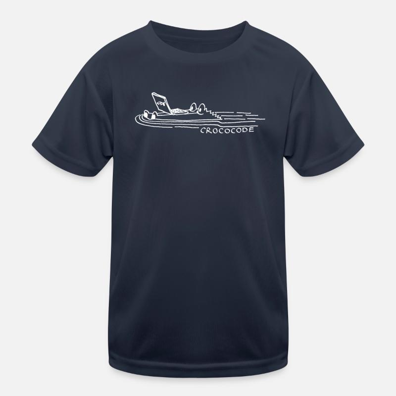 CrocoCode Surfer Skizze Kinder Funktions-T-Shirt