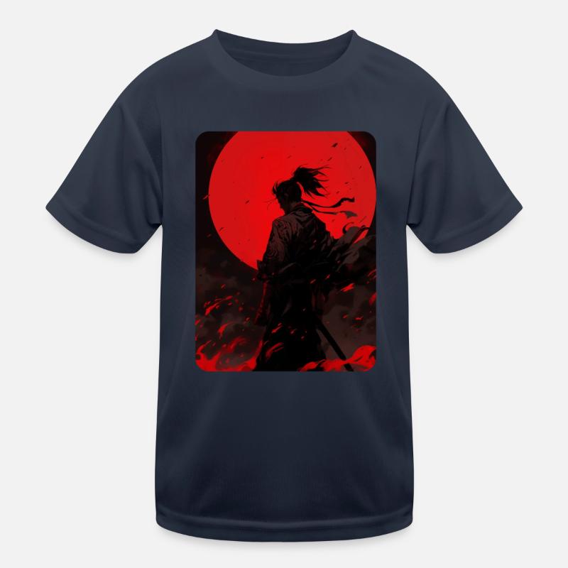 Blood Moon Samurai - Kids Functional T-Shirt - navy