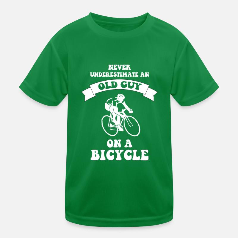 Never underestimate an old guy on a bicycle Kids Functional T-Shirt