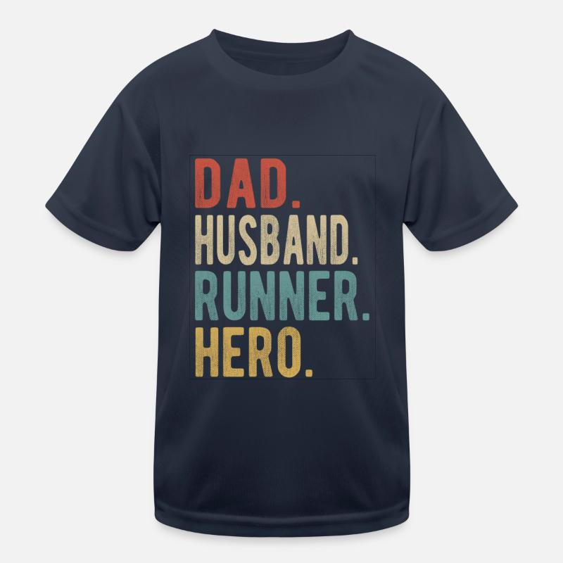 Runner Papa Husband Hero Kids Functional T-Shirt