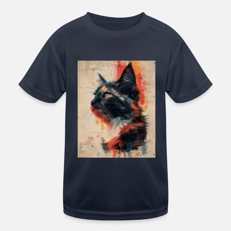 Whiskered Wonders: Vintage Cat Collage Artwork Kids Functional T-Shirt