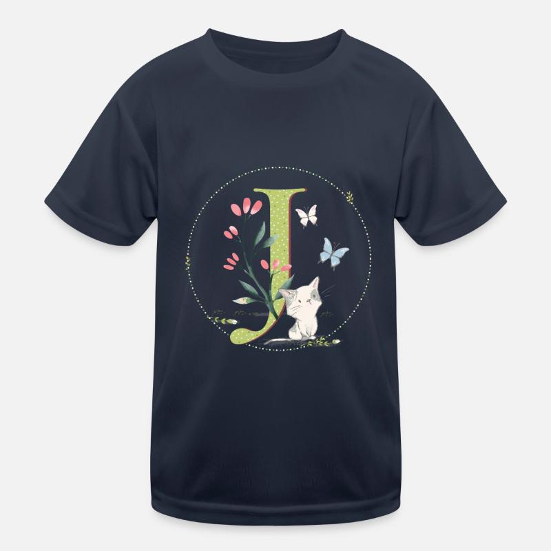Lettre initiale J avec chat T-shirt sport Enfant