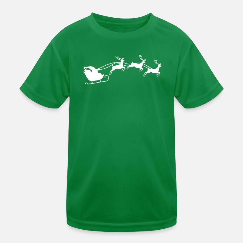 Weihnachtsmann mit Schlitten Kinder Funktions-T-Shirt