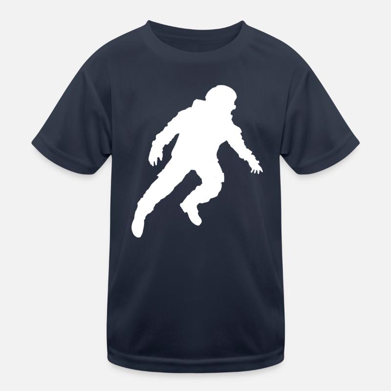 Floating Astronaut Silhouette Weightlessness Kids Functional T-Shirt