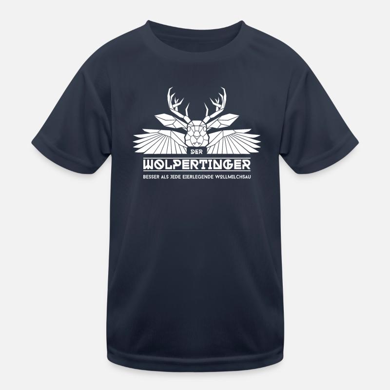 Der Wolpertinger - Low Poly Design - Kinder Funktions-T-Shirt - Navy