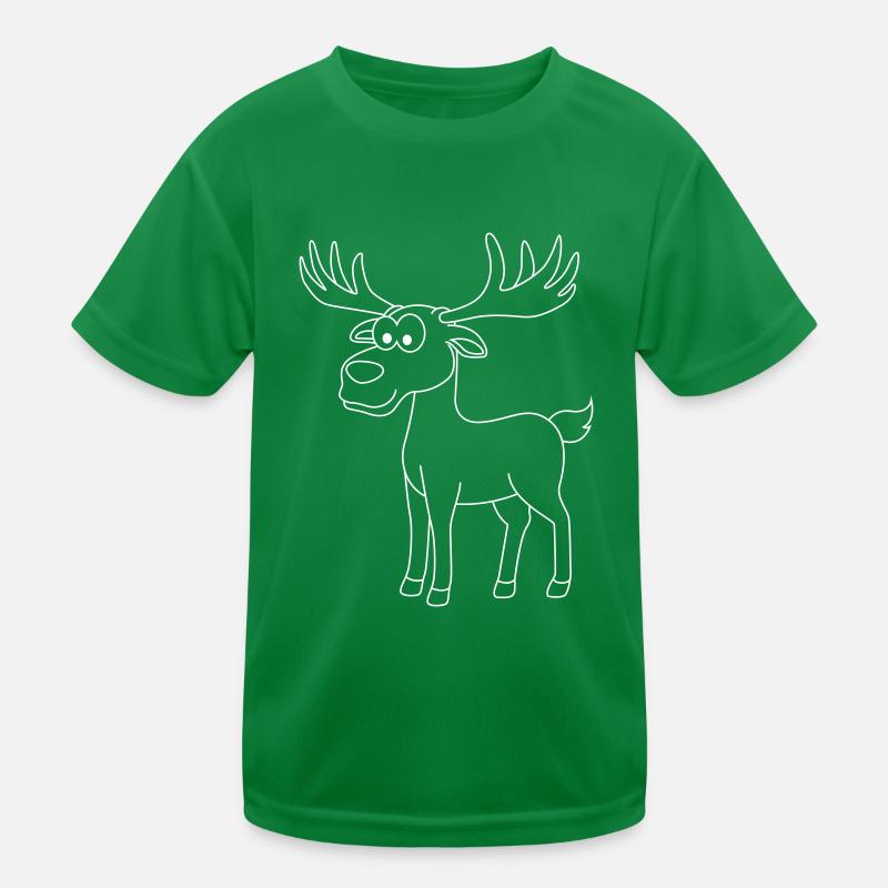 Elch Comic Tier Kinder Funktions-T-Shirt