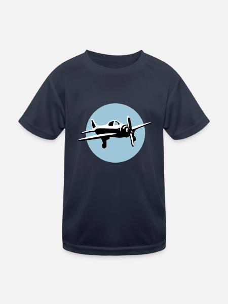 wings_of_steel_b_3c - Kinder Funktions-T-Shirt - Navy - Vorne