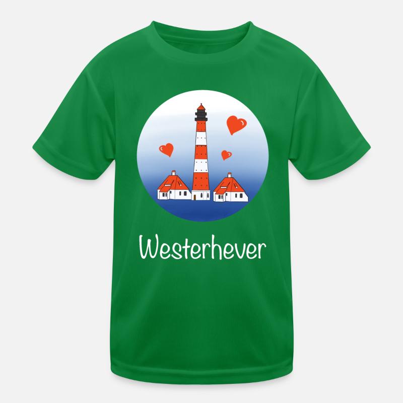 Leuchtturm Westerhever Liebe Kinder Funktions-T-Shirt