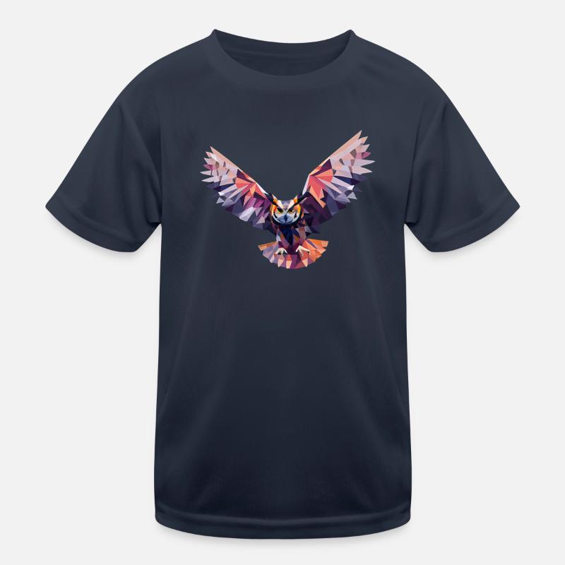 GEOMETRISCHE EULE, ABSTRAKTE EULENKUNST Kinder Funktions-T-Shirt