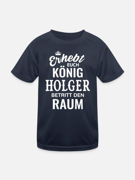 Name Holger König Geschenkidee Geburtstag lustig - Kinder Funktions-T-Shirt - Navy
