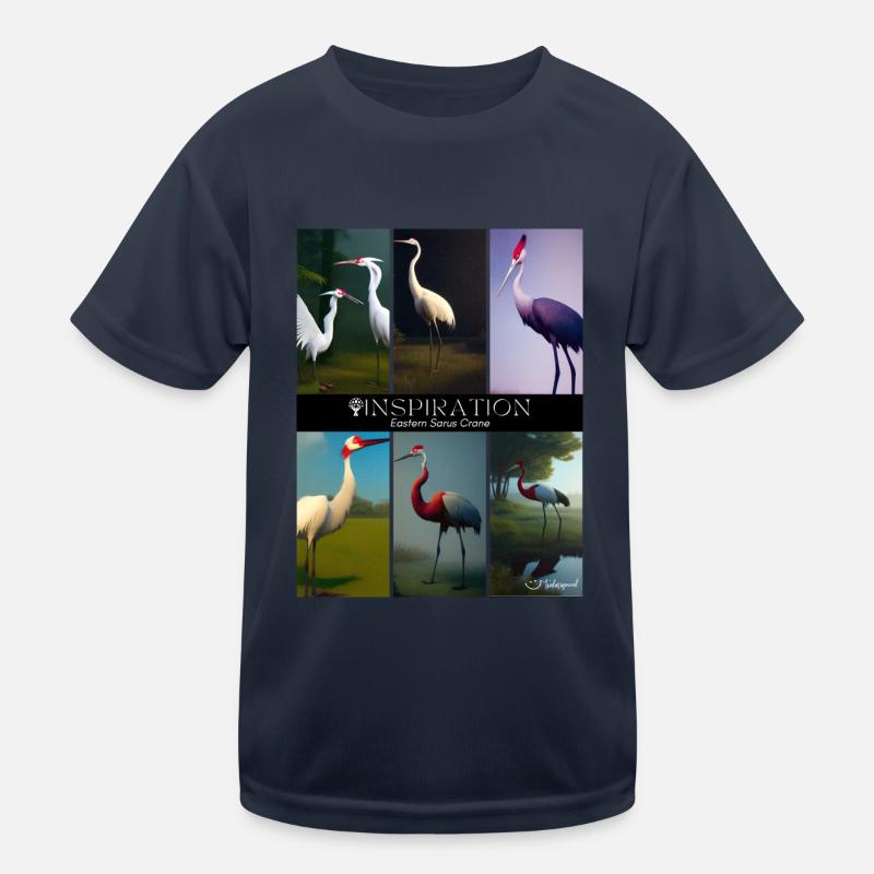 inspiration Eastern Sarus Crane Kids Functional T-Shirt