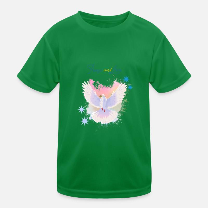 Colombe de la Paix « Paix et Amour » - Déclaration T-shirt sport Enfant