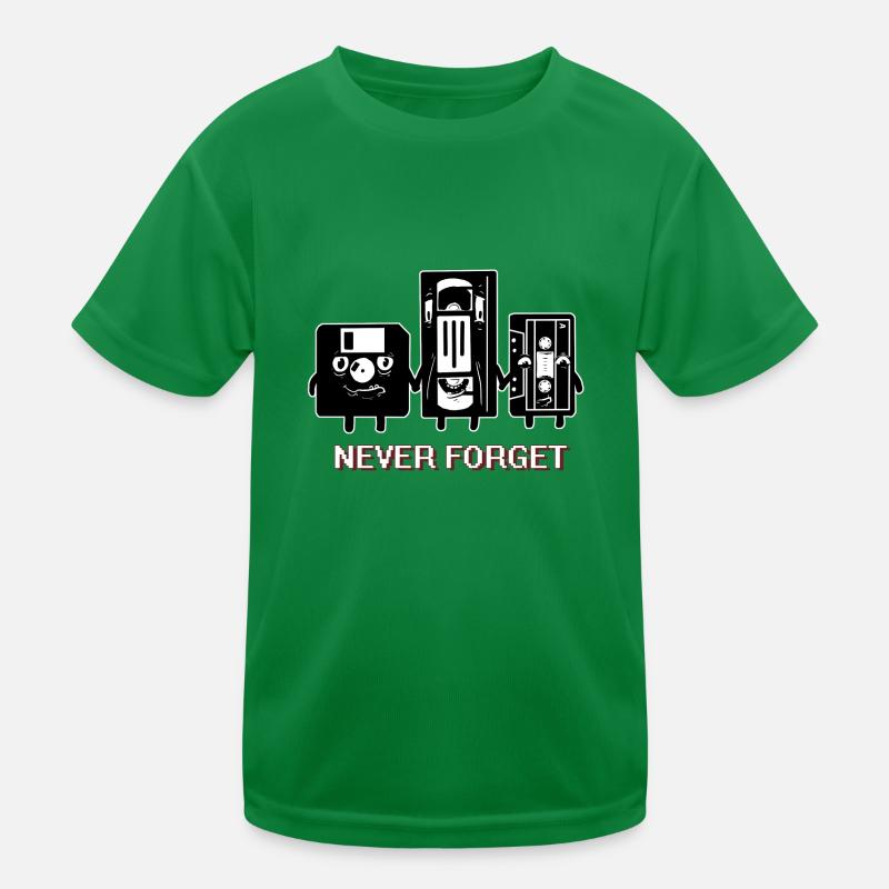 NEVER FORGET CASETTE DISKETTE FUNNY Kids Functional T-Shirt