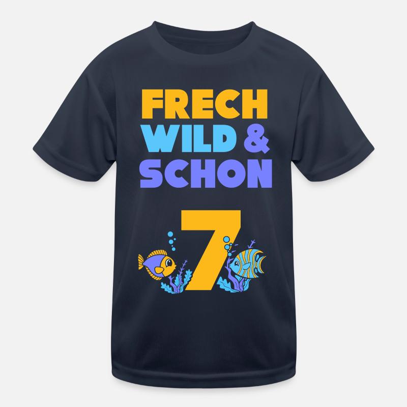 7 Jahre Geburtstag Junge Mädchen Fisch Kinder Funktions-T-Shirt