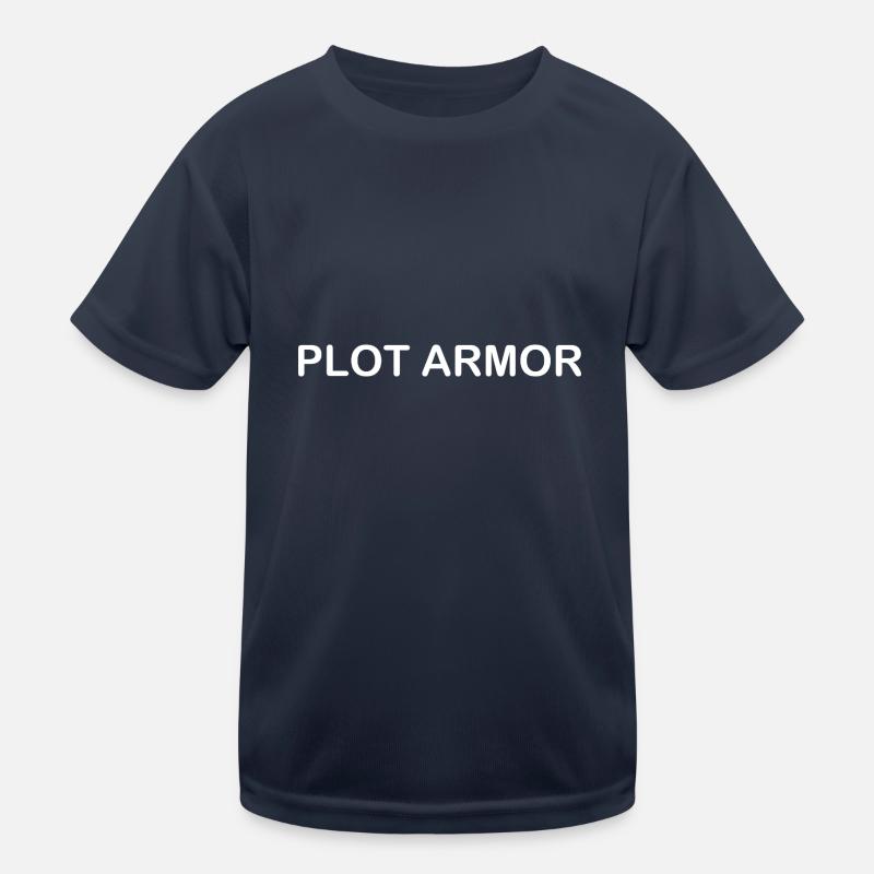 Lustige Sprüche über Plot Armor im Kino Kinder Funktions-T-Shirt