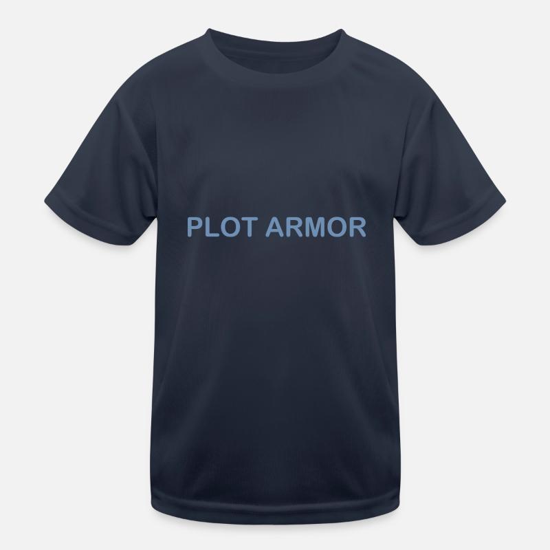 Lustige Sprüche über Plot Armor im Kino Kinder Funktions-T-Shirt