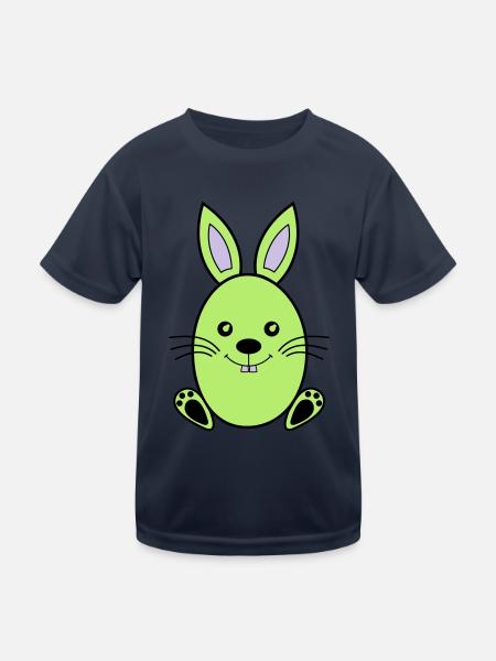 osterhase - Kinder Funktions-T-Shirt - Navy - Vorne