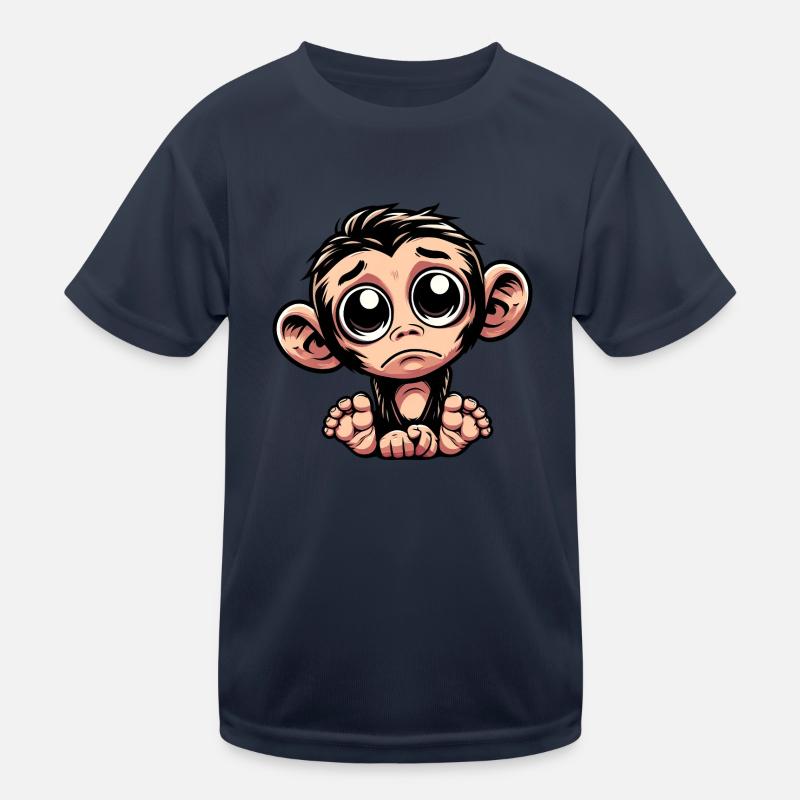 Mignon singe triste émotif chimpanzé massacré T-shirt sport Enfant