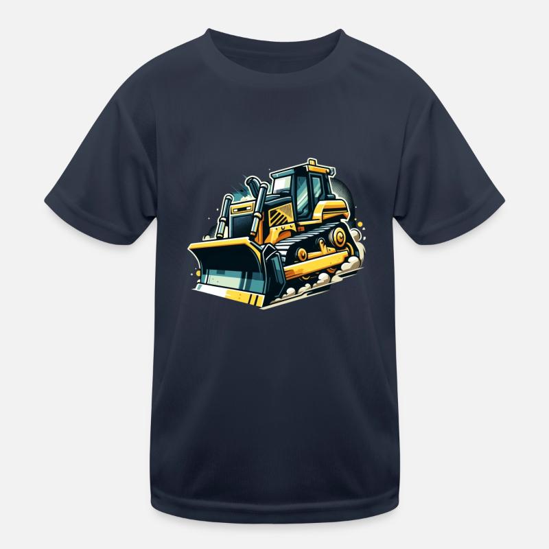 Bulldozer sur le chantier cool véhicules de construction T-shirt sport Enfant