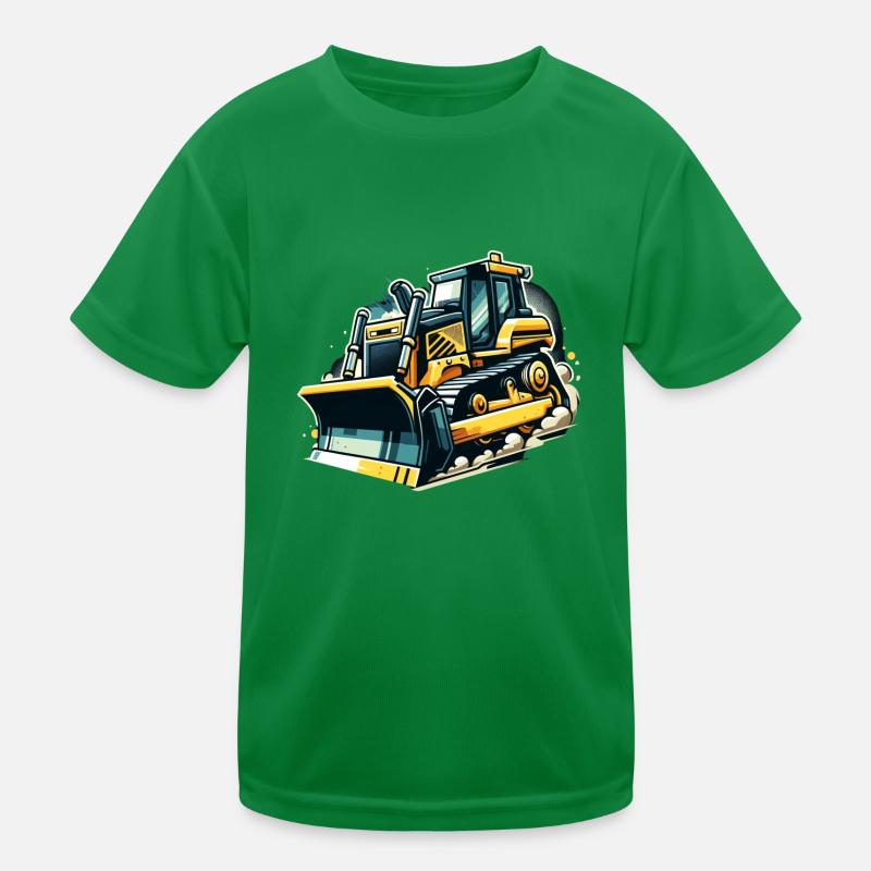 Bulldozer sur le chantier cool véhicules de construction T-shirt sport Enfant