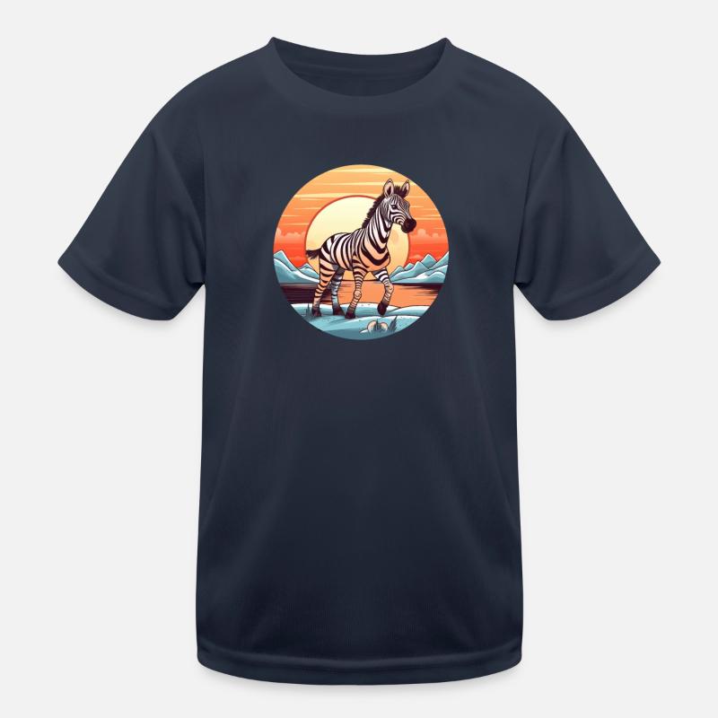 Zebra Sunset Kinder Funktions-T-Shirt