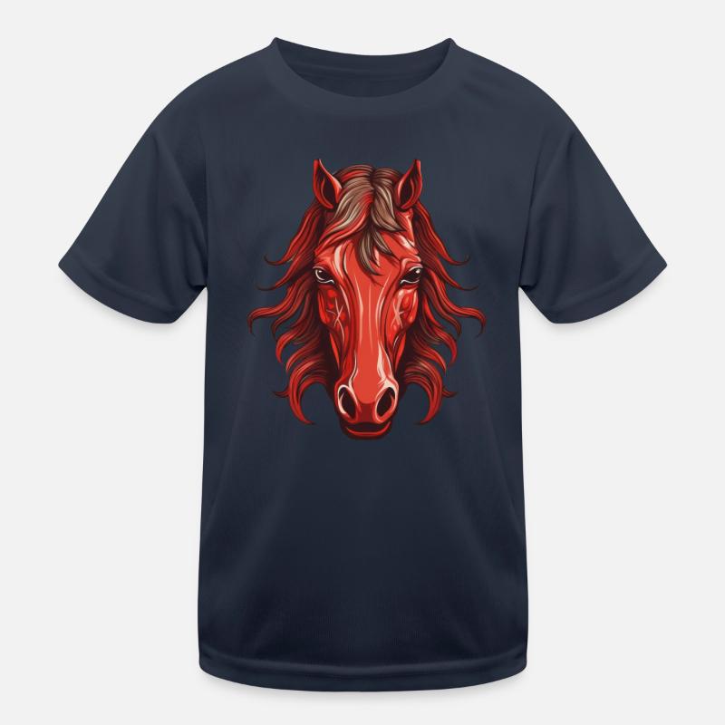 Red Horse - Conception de tête de cheval T-shirt sport Enfant