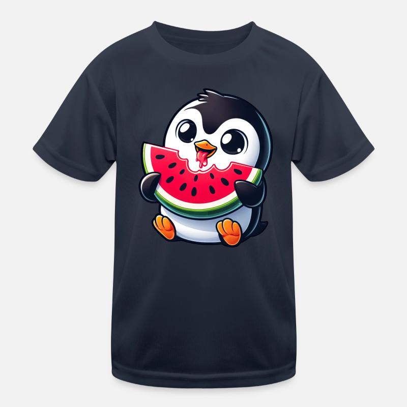 Pingouin avec dessin animé de pastèque T-shirt sport Enfant