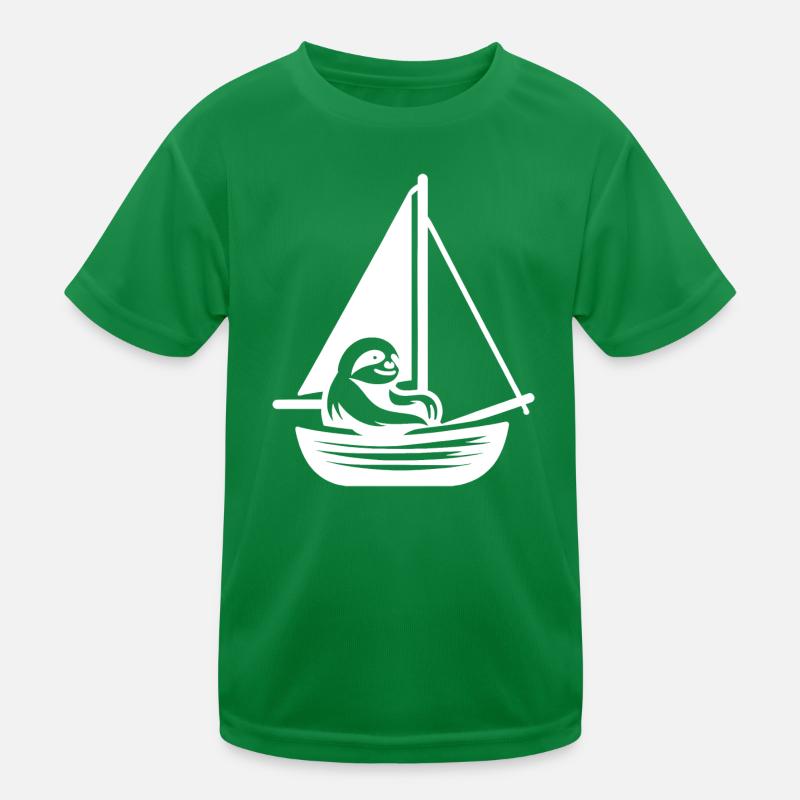 Summer Sailing Sloth Silhouette Cool Kids Functional T-Shirt