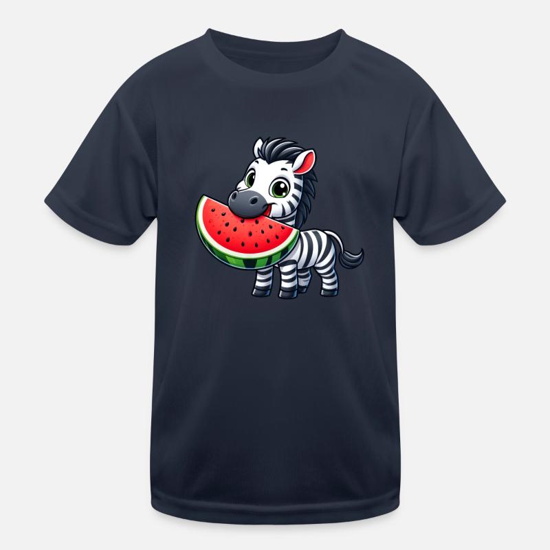 Zebra Melon Watermelon Fruit Fruity Kids Functional T-Shirt
