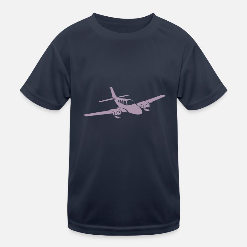 Minimalistisches Propellerflugzeug Silhouette Kinder Funktions-T-Shirt