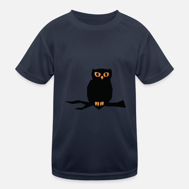 Halloween Eule - Kinder Funktions-T-Shirt - Navy