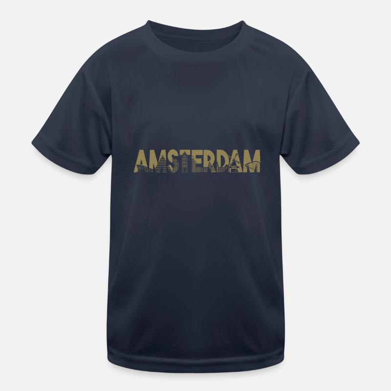 Amsterdam Skyline Silhouette – Städtische Kinder Funktions-T-Shirt