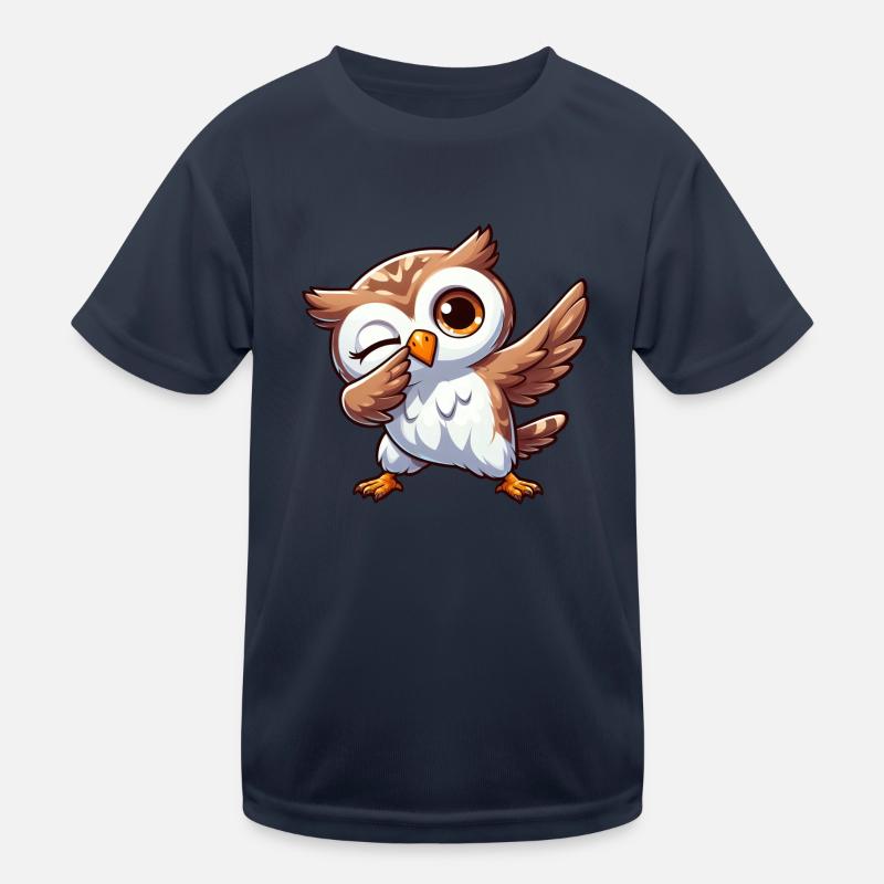 Cooler Eule Dab Dabbing Lustig Design Kinder Funktions-T-Shirt