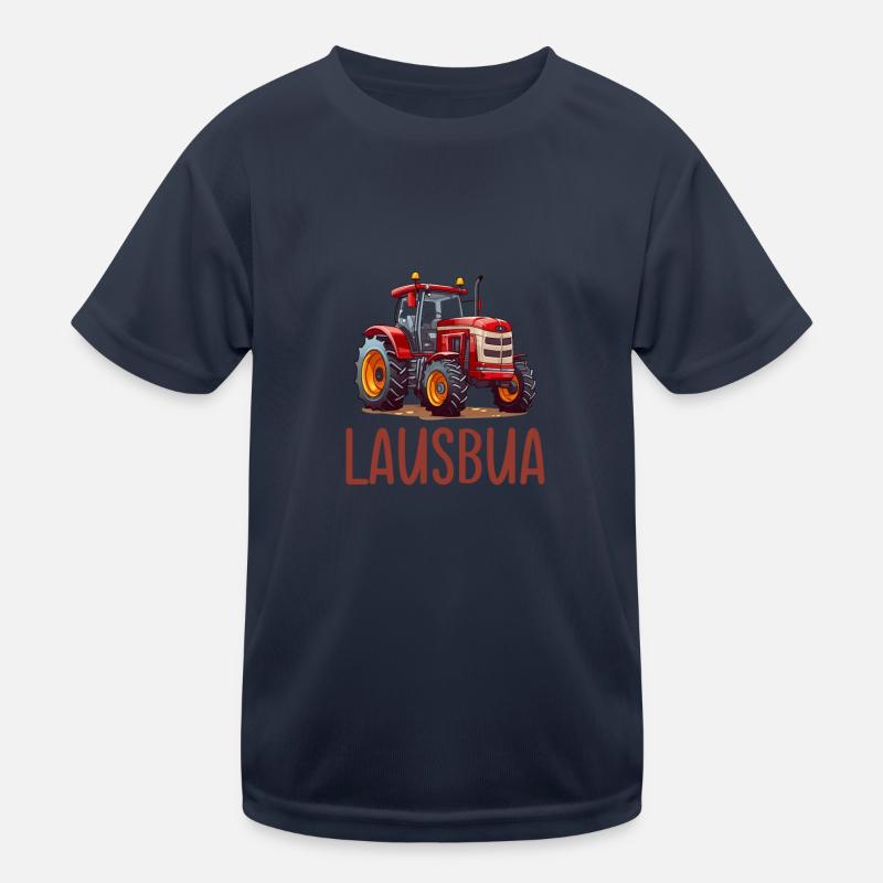 Lausbua Traktor Bayerischer Dialekt Herren Kinder Funktions-T-Shirt