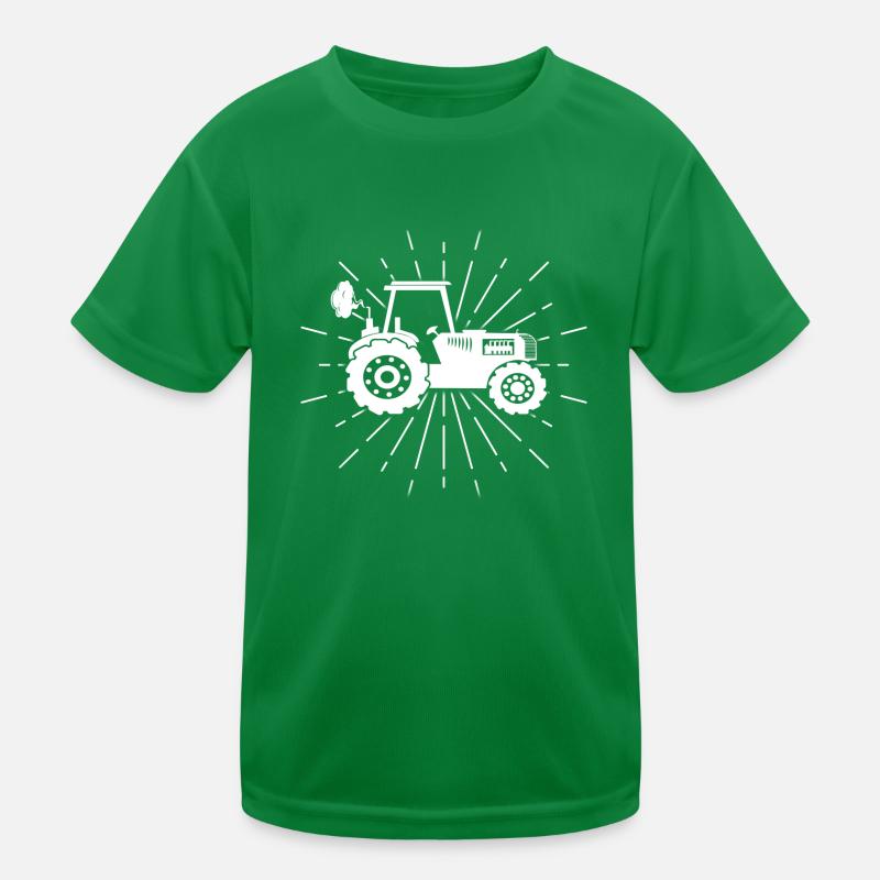 Farmer Tractor Trecker Design Kids Functional T-Shirt